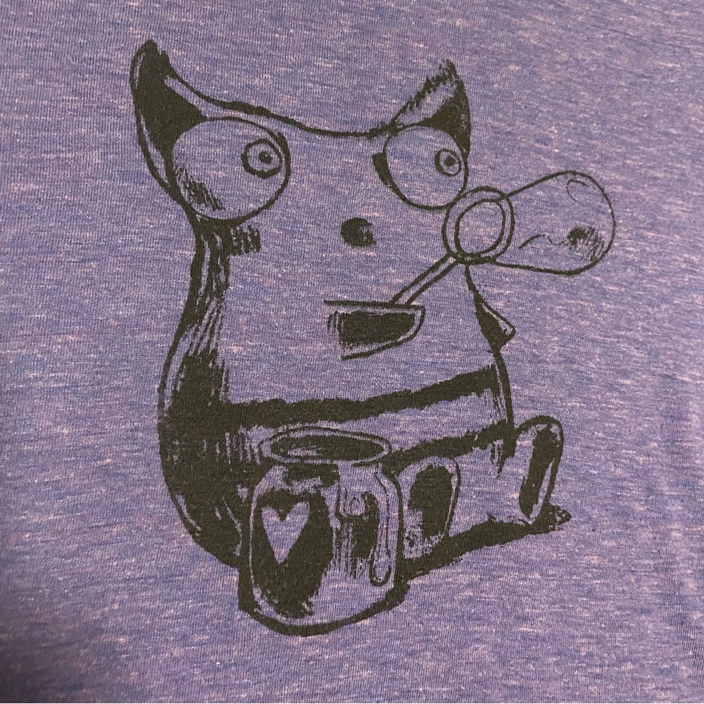 American Apparel Youth Size 12 Purple Blue Monster Blowing a Bubble